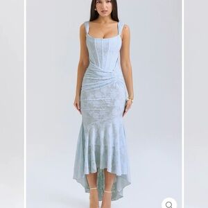Valentina Sky Blue High Low Lace Dress